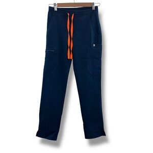 FIGS NWT Yola Skinny‎ Scrub Pants XXS Deep Reef Petite Drawstring Workwear